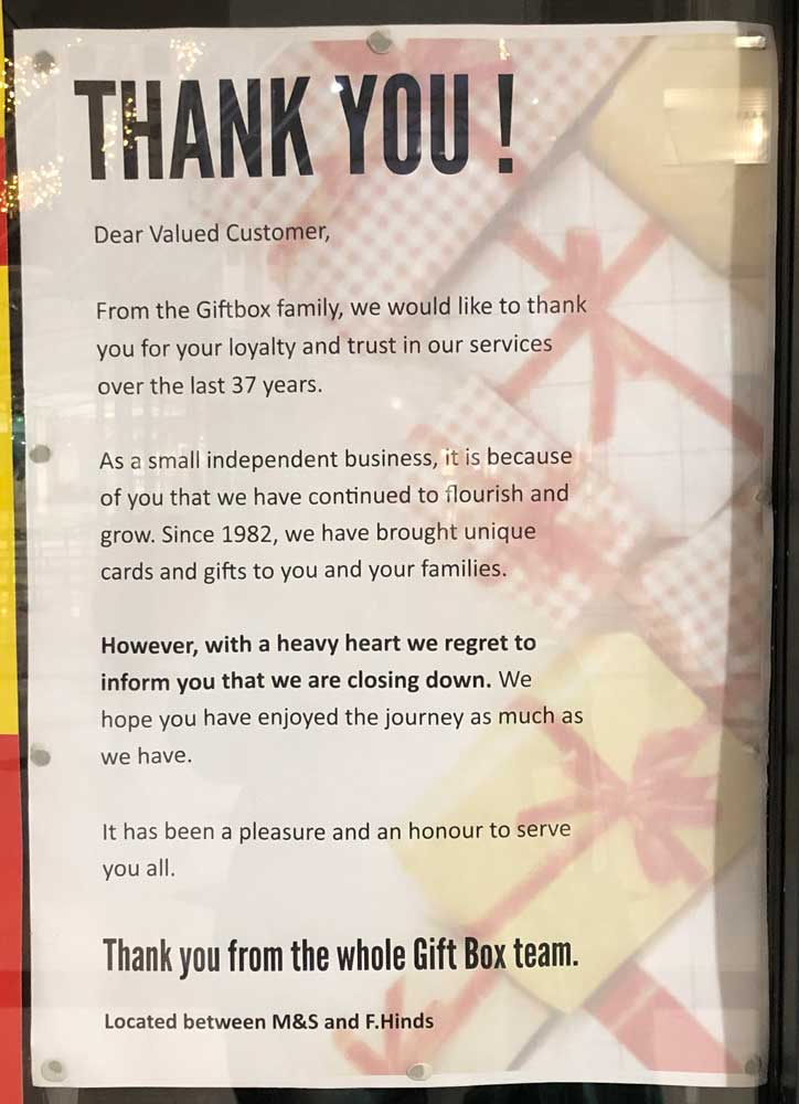 gift box closing letter